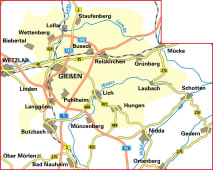 Radkarte, Fahrradkarte, Kreisradwanderkarte, Gießen, Wetzlar, Butzbach, Nidda, Gedern, Ortenberg, Bad Nauheim, Wetter