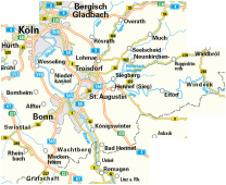 Radkarte, Fahrradkarte, Kreisradwanderkarte, Bergisch Gladbach, Köln, Troisdorf, St. Augustin, Bonn, Siegburg, Hennef, Königswinter, Bad Honnef, Remagen, Meckenheim, Rhein, Sieg, Agger