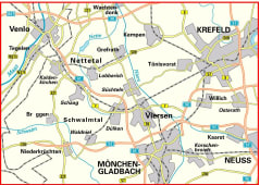 Radkarte, Fahrradkarte, Kreisradwanderkarte, Venlo, Wachtendonk, Nettetal, Krefeld, Viersen, Mönchengladbach, Neuss, Maas, Niers, Nette, Schwalm