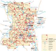 Radkarte, Fahrradkarte, Spiralo, Niederrhein, Rees, Goch, Uedem, Kevelaer, Wesel, Xanten, Rheinberg, Kamp-Lintfort, Duisburg, Moers, Krefeld, Mönchengladbach, Neuss, Düsseldorf, Heinsberg, Erkelenz