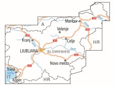 Radkarte, Fahrradkarte, Radtourenkarte, ADFC, Slowenien, Ljubljana, Kranj, Velenje, Maribor, Celje, Novo mesto, Koper, Triest, Drau, Mur, Save