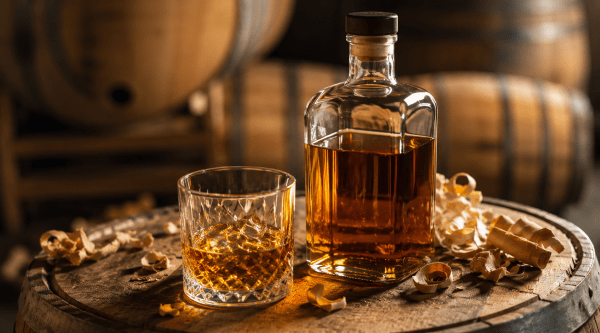 Kein mit Holzspänen fast forward finished Whisky