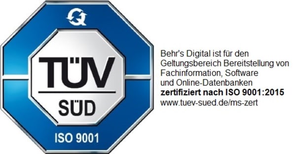 BEHR’S…DIGITAL zertifiziert nach ISO 9001:2015