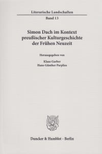 Cover Simon Dach im Kontext preußischer Kulturgeschichte der Frühen Neuzeit