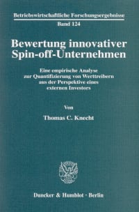 Cover Bewertung innovativer Spin-off-Unternehmen