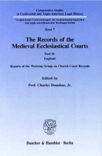 Cover The Records of the Medieval Ecclesiastical Courts