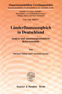 Cover Länderfinanzausgleich in Deutschland