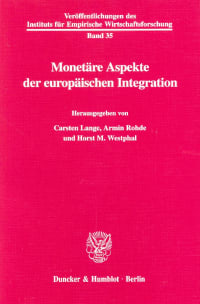 Cover Monetäre Aspekte der europäischen Integration