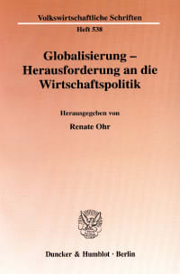 Cover Globalisierung - Herausforderung an die Wirtschaftspolitik