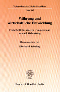 Cover Währung und wirtschaftliche Entwicklung