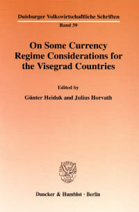 Cover On Some Currency Regime Considerations for the Visegrad Countries