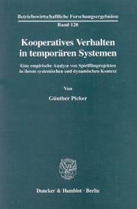 Cover Kooperatives Verhalten in temporären Systemen