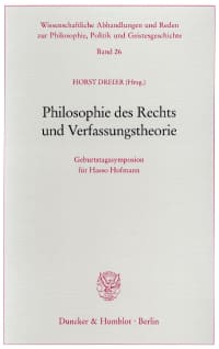 Cover Philosophie des Rechts und Verfassungstheorie