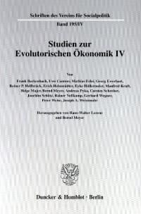 Cover Studien zur Evolutorischen Ökonomik IV