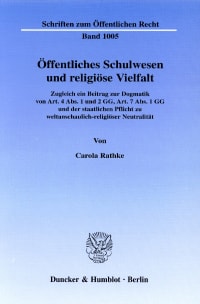 Cover Öffentliches Schulwesen und religiöse Vielfalt