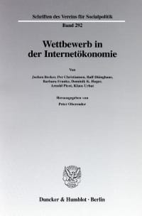 Cover Wettbewerb in der Internetökonomie