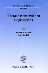 Cover Theorie richterlichen Begründens