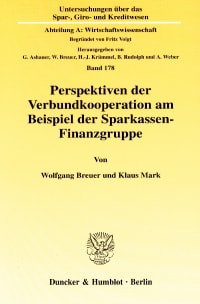 Cover Perspektiven der Verbundkooperation am Beispiel der Sparkassen-Finanzgruppe