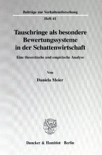 Cover Tauschringe als besondere Bewertungssysteme in der Schattenwirtschaft