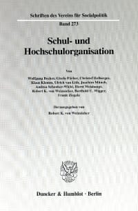 Cover Schul- und Hochschulorganisation