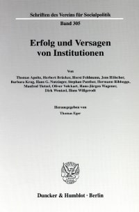 Cover Erfolg und Versagen von Institutionen