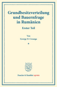 Cover Grundbesitzverteilung und Bauernfrage in Rumänien