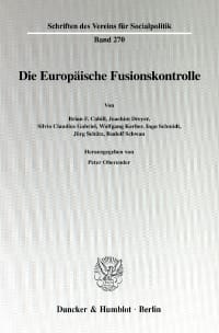 Cover Die Europäische Fusionskontrolle