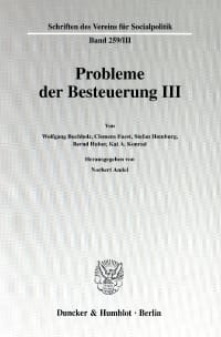 Cover Probleme der Besteuerung III