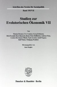 Cover Studien zur Evolutorischen Ökonomik VII