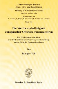 Cover Die Wettbewerbsfähigkeit europäischer Offshore-Finanzzentren