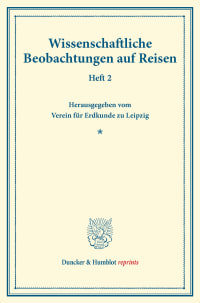 Cover Wissenschaftliche Beobachtungen auf Reisen