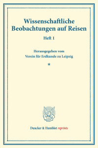 Cover Wissenschaftliche Beobachtungen auf Reisen