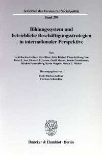 Cover Bildungssystem und betriebliche Beschäftigungsstrategien in internationaler Perspektive