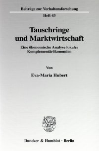 Cover Tauschringe und Marktwirtschaft