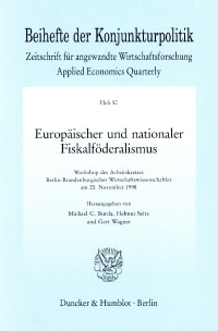 Cover Europäischer und nationaler Fiskalföderalismus