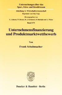 Cover Unternehmensfinanzierung und Produktmarktwettbewerb