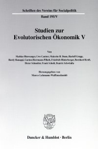 Cover Studien zur Evolutorischen Ökonomik V