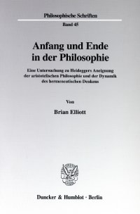 Cover Anfang und Ende in der Philosophie