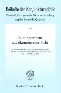 Cover Bildungsreform aus ökonomischer Sicht