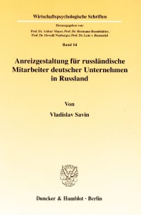 Cover Anreizgestaltung für russländische Mitarbeiter deutscher Unternehmen in Russland