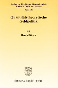 Cover Quantitätstheoretische Geldpolitik