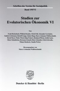 Cover Studien zur Evolutorischen Ökonomik VI