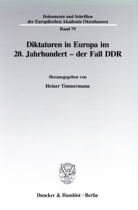 Cover Diktaturen in Europa im 20. Jahrhundert - der Fall DDR