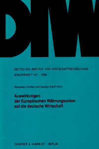 Cover Auswirkungen der Europäischen Währungsunion auf die deutsche Wirtschaft