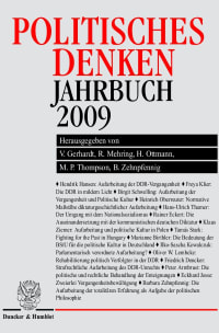 Cover Politisches Denken. Jahrbuch 2009