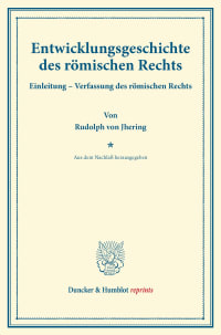 Cover Entwicklungsgeschichte des römischen Rechts