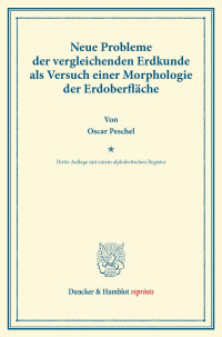 Cover Neue Probleme der vergleichenden Erdkunde als Versuch einer Morphologie der Erdoberfläche