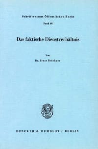 Cover Das faktische Dienstverhältnis