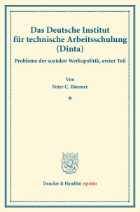 Cover Das Deutsche Institut für technische Arbeitsschulung (Dinta)