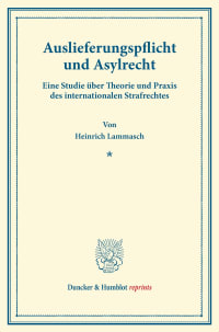 Cover Auslieferungspflicht und Asylrecht